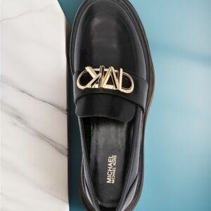 MICHAEL Michael Kors Parker Lug Loafer 8.5 Black & Gold (Size 7.5-8)